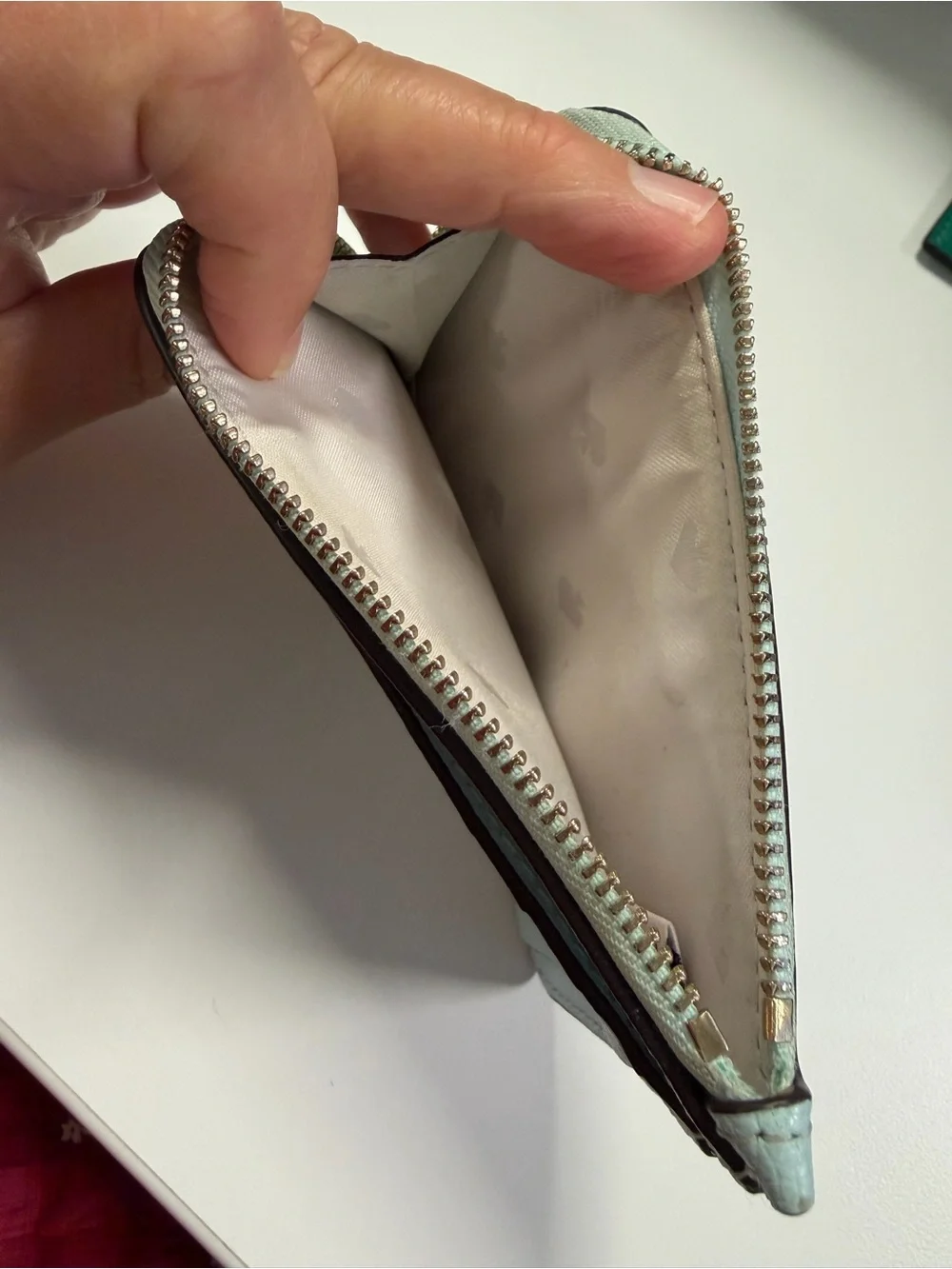 Kate Spade New York - Teal/Mint color - Zip Card Holder Keychain